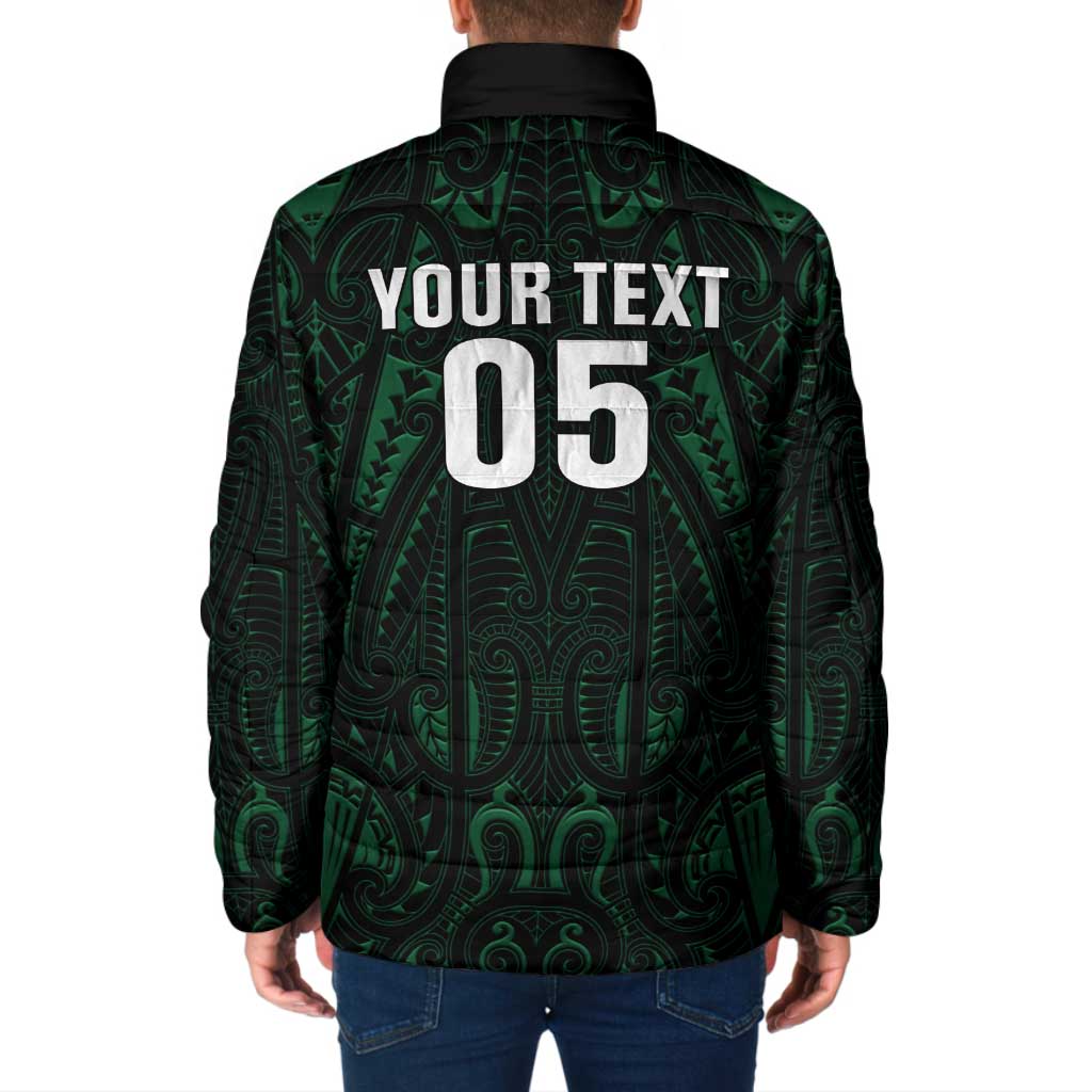 Custom New Zealand Fishing Padded Jacket Maori Tribal Pattern - Polynesian Pride