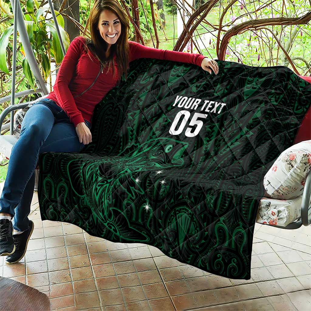 Custom New Zealand Fishing Quilt Maori Tribal Pattern - Polynesian Pride