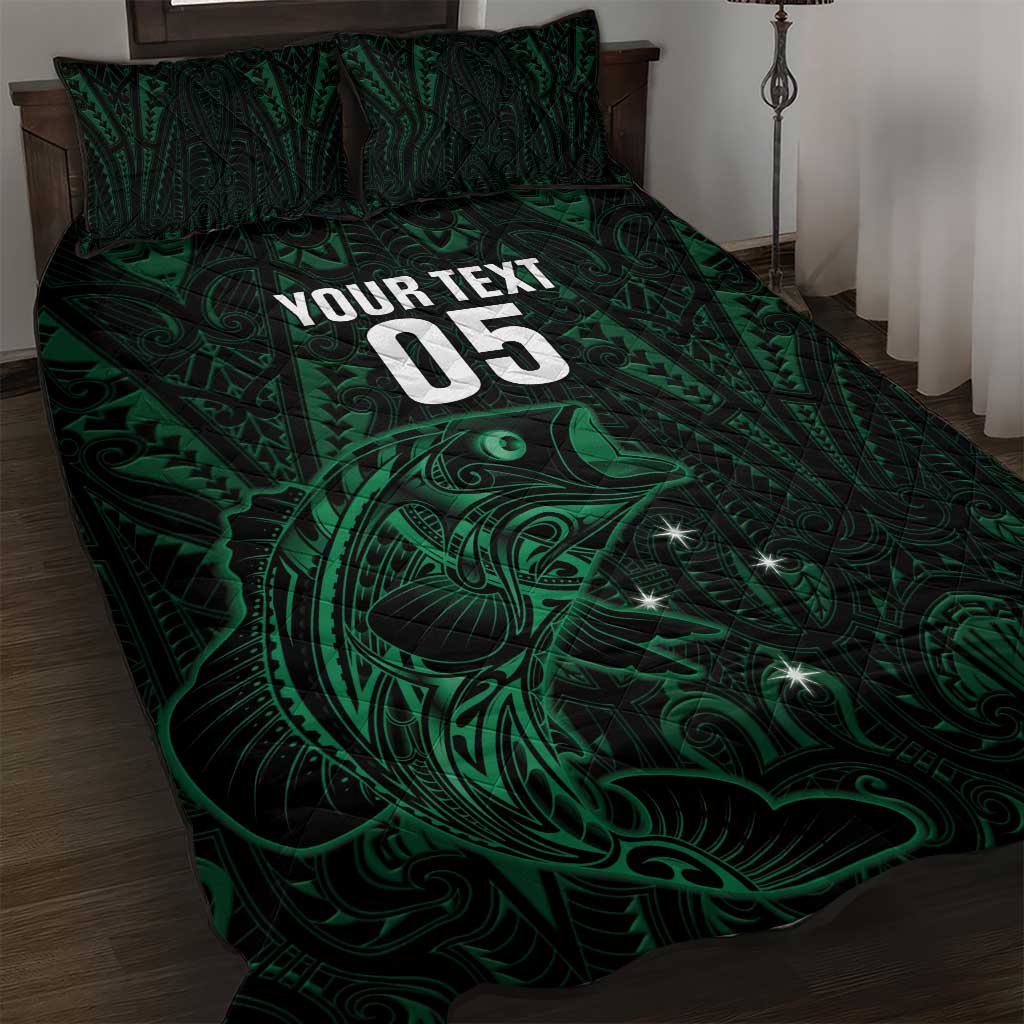 Custom New Zealand Fishing Quilt Bed Set Maori Tribal Pattern - Polynesian Pride