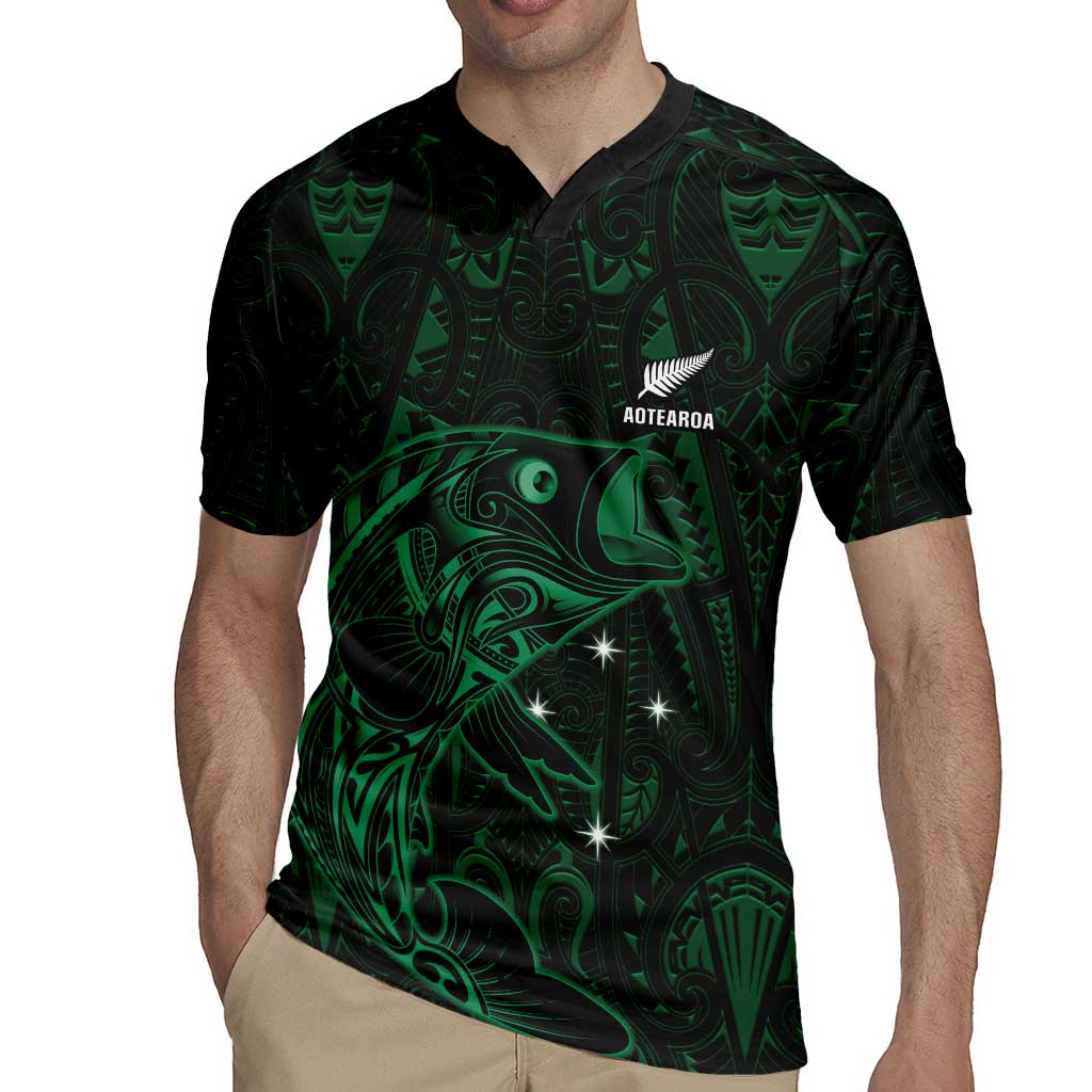 Custom New Zealand Fishing Rugby Jersey Maori Tribal Pattern - Polynesian Pride