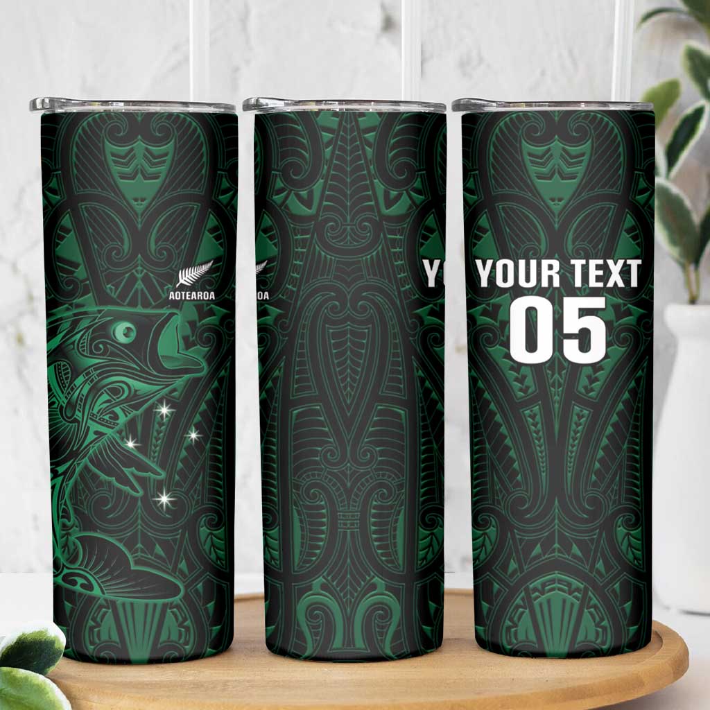 Custom New Zealand Fishing Skinny Tumbler Maori Tribal Pattern - Polynesian Pride