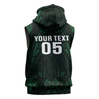 Custom New Zealand Fishing Sleeveless Hoodie Maori Tribal Pattern - Polynesian Pride