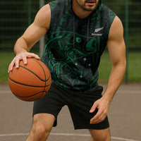 Custom New Zealand Fishing Sleeveless Hoodie Maori Tribal Pattern - Polynesian Pride