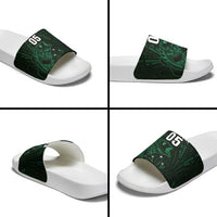 Custom New Zealand Fishing Slide Sandals Maori Tribal Pattern - Polynesian Pride