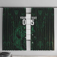 Custom New Zealand Fishing Window Curtain Maori Tribal Pattern - Polynesian Pride