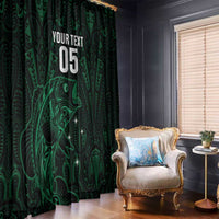 Custom New Zealand Fishing Window Curtain Maori Tribal Pattern - Polynesian Pride