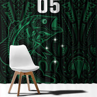 Custom New Zealand Fishing Window Curtain Maori Tribal Pattern - Polynesian Pride