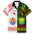 Custom Hawaii And Tahiti Family Matching Off Shoulder Maxi Dress and Hawaiian Shirt Coat Of Arms Polynesian Pattern LT05 Dad's Shirt - Short Sleeve Reggae - Polynesian Pride