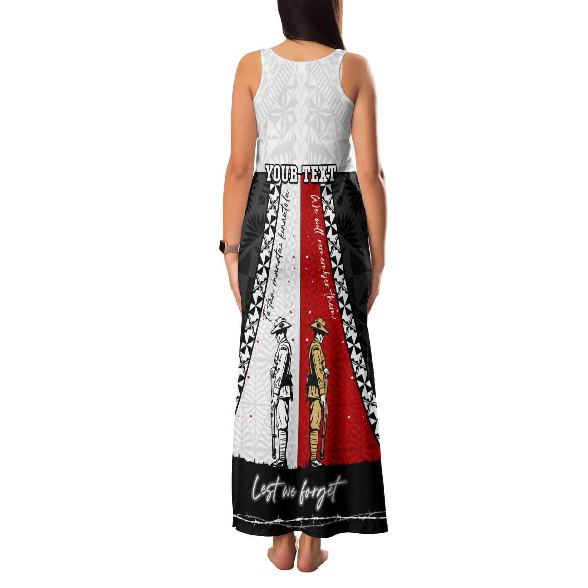 Personalised Tonga ANZAC Day Te Tau Manatui Kinautolu Family Matching Tank Maxi Dress and Hawaiian Shirt Lest We Forget LT05 - Polynesian Pride