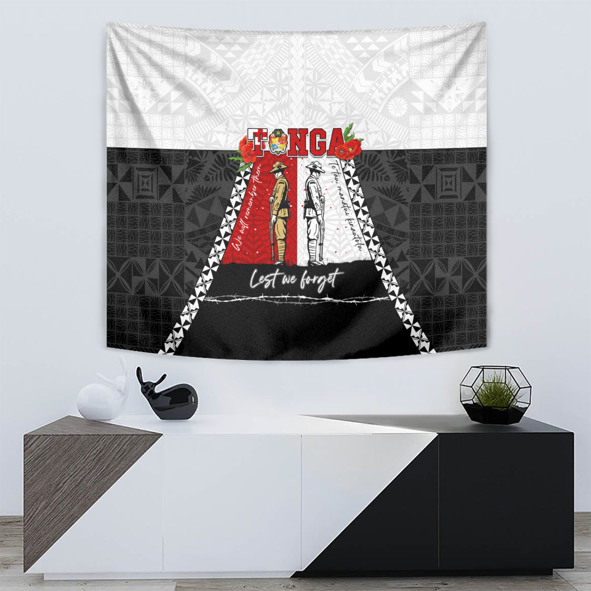 Tonga ANZAC Day Te Tau Manatui Kinautolu Tapestry Lest We Forget LT05 - Polynesian Pride