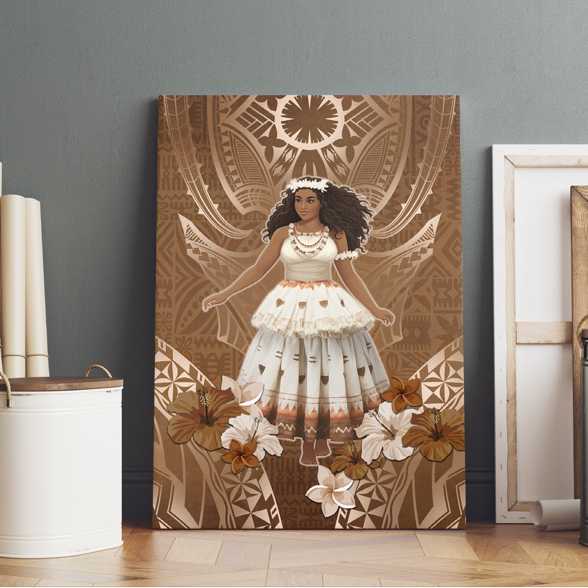 Bula Fiji Women's Day Canvas Wall Art With Fijian Tapa Pattern LT05 - Polynesian Pride