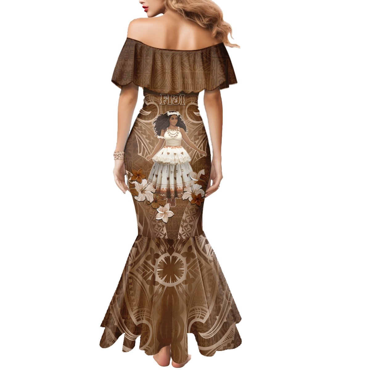 Bula Fiji Women's Day Mermaid Dress With Fijian Tapa Pattern LT05 - Polynesian Pride