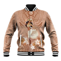 Hawaii Women's Day Baseball Jacket With Polynesian Pattern LT05 Unisex Brown - Polynesian Pride