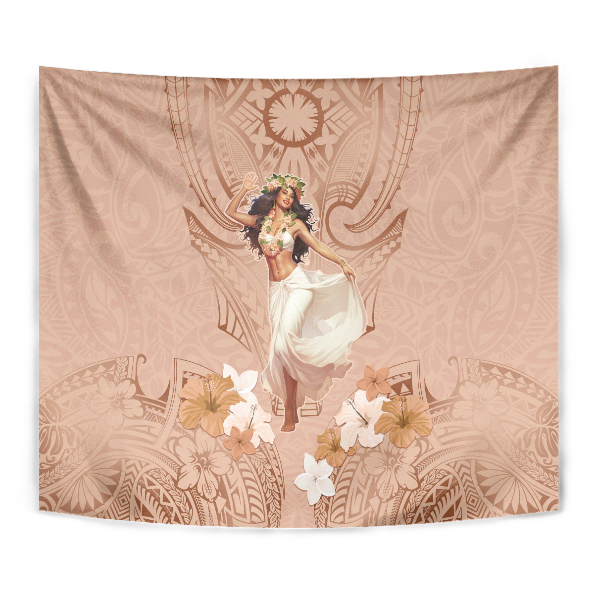 Hawaii Women's Day Tapestry With Polynesian Pattern