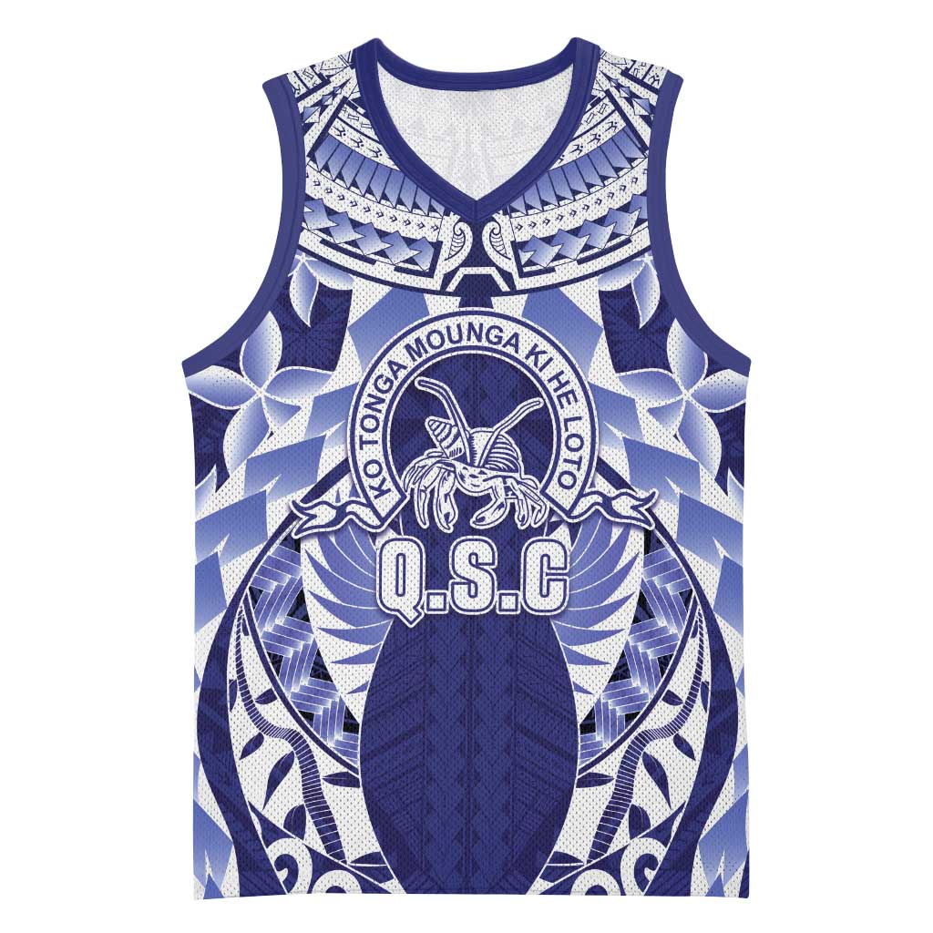 Personalised Tonga Queen Salote College Basketball Jersey Centenary Navy Version