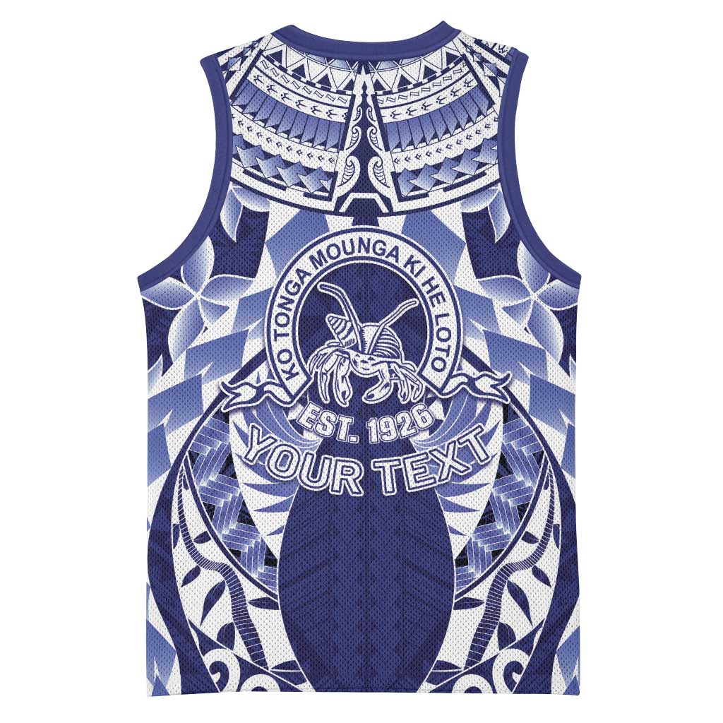 Personalised Tonga Queen Salote College Basketball Jersey Centenary Navy Version