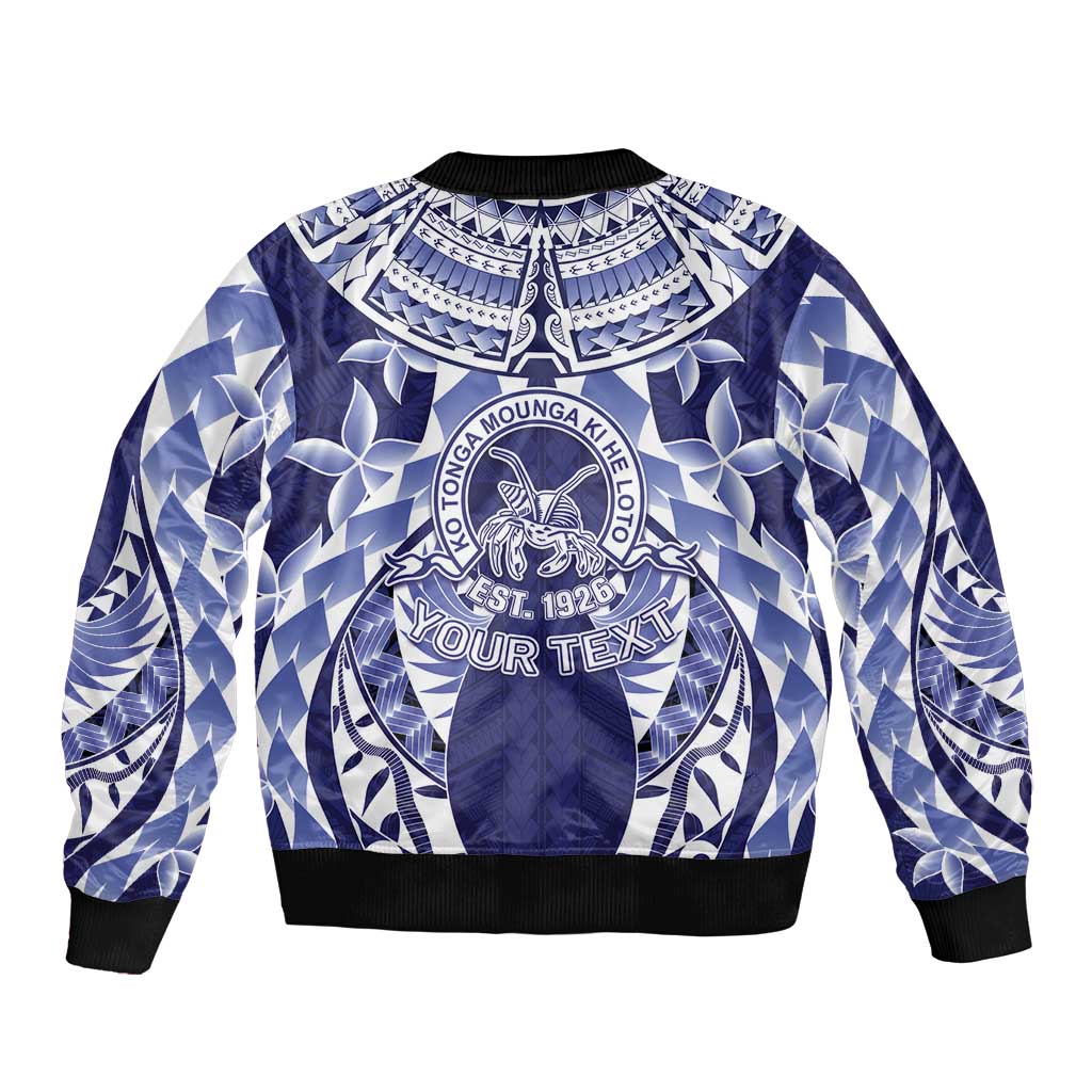 Personalised Tonga Queen Salote College Bomber Jacket Centenary Navy Version LT05 - Polynesian Pride
