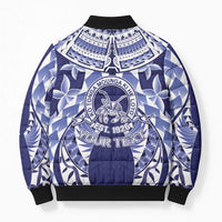 Personalised Tonga Queen Salote College Bomber Puffer Jacket Centenary Navy Version