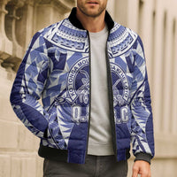 Personalised Tonga Queen Salote College Bomber Puffer Jacket Centenary Navy Version