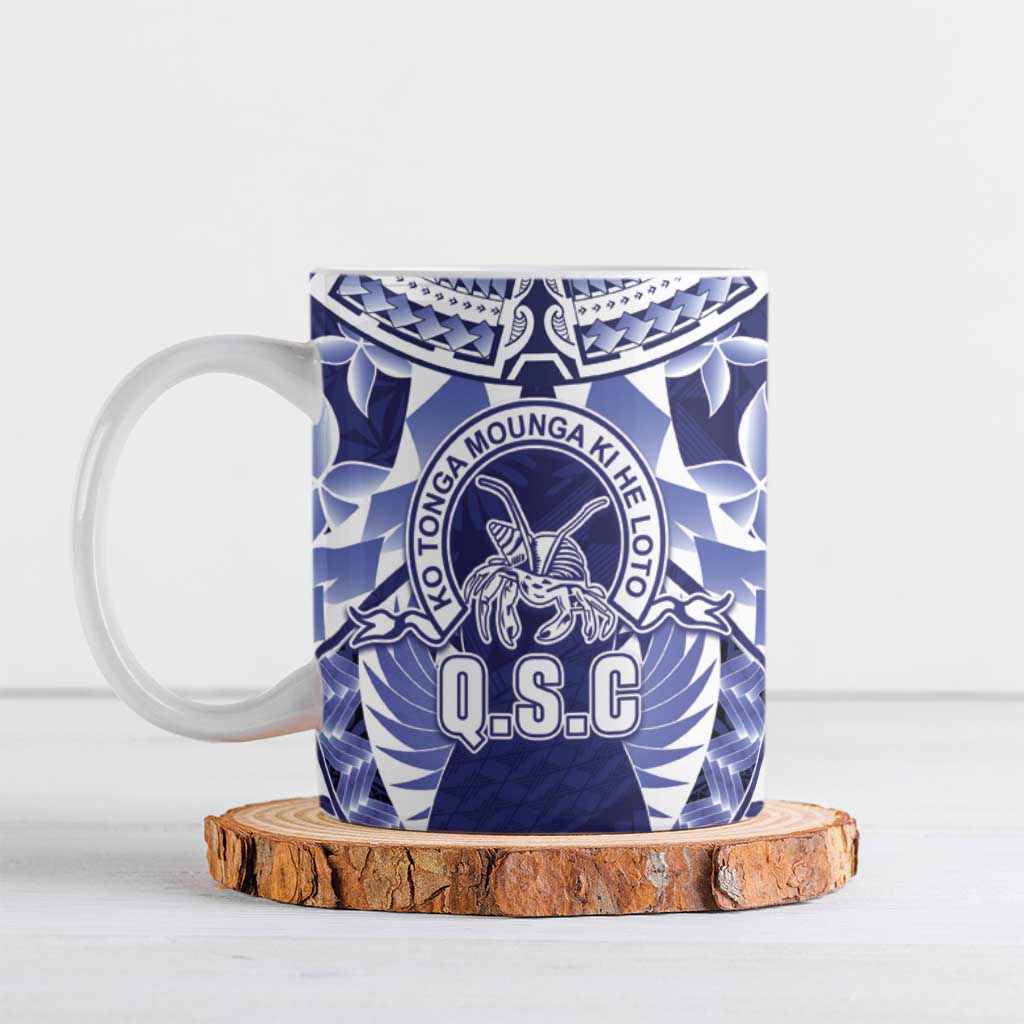 Personalised Tonga Queen Salote College Ceramic Mug Centenary Navy Version