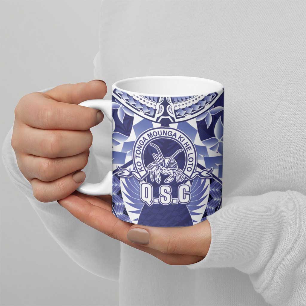Personalised Tonga Queen Salote College Ceramic Mug Centenary Navy Version