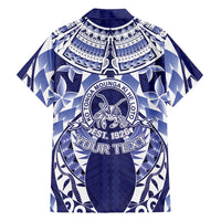 Personalised Tonga Queen Salote College Family Matching Tank Maxi Dress and Hawaiian Shirt Centenary Navy Version LT05 - Polynesian Pride