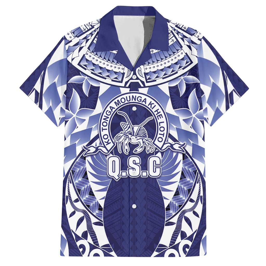 Personalised Tonga Queen Salote College Hawaiian Shirt Centenary Navy Version LT05 Navy - Polynesian Pride