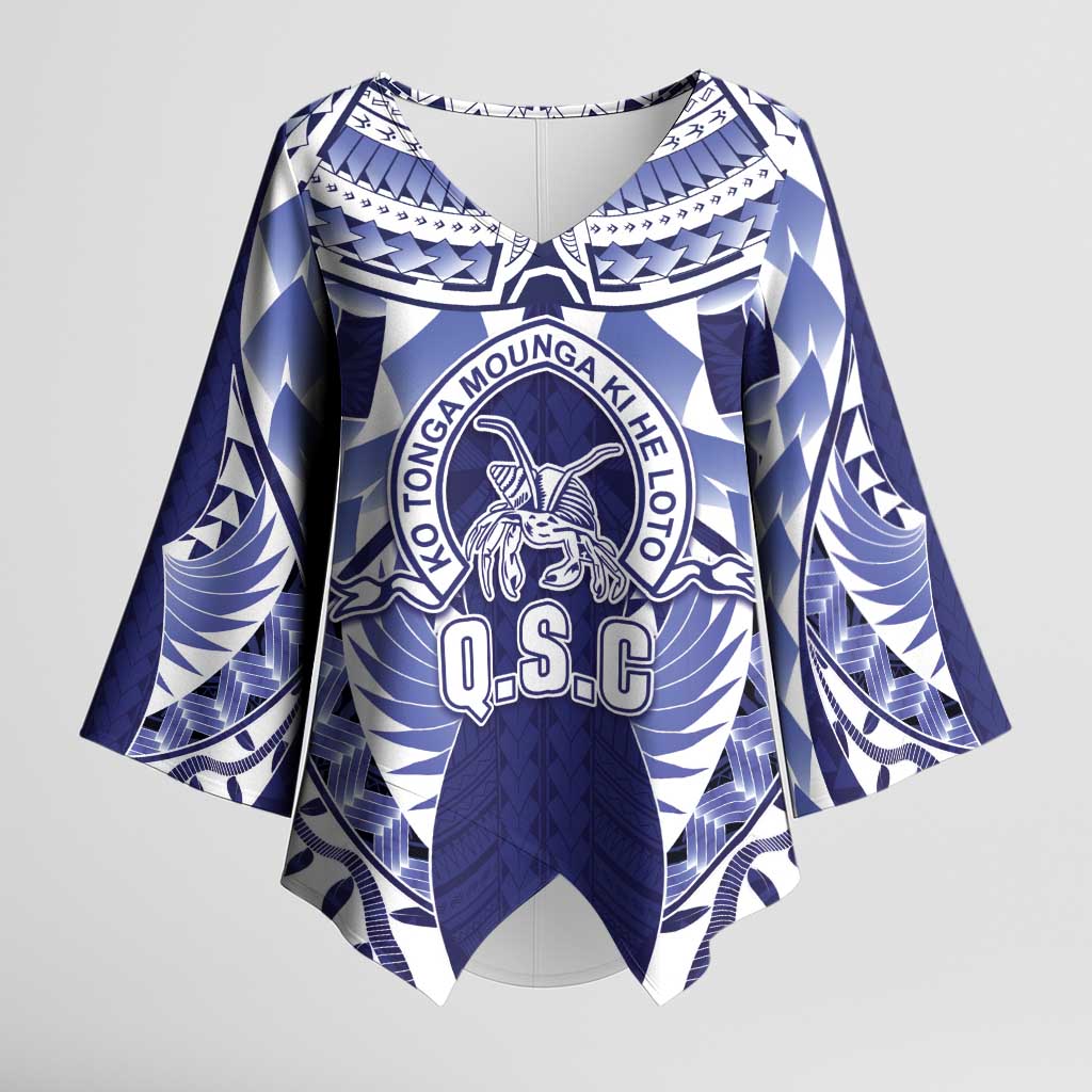 Personalised Tonga Queen Salote College Kimono Sleeve Blouse Centenary Navy Version