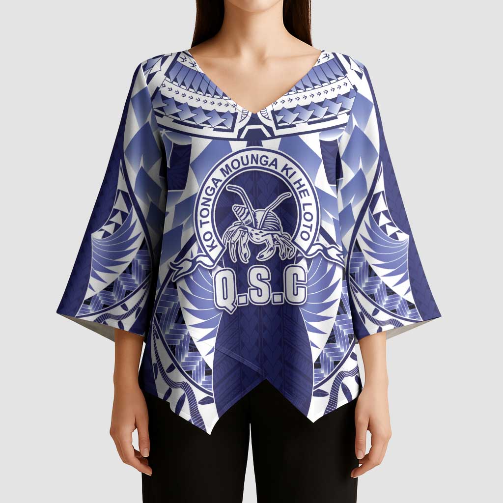 Personalised Tonga Queen Salote College Kimono Sleeve Blouse Centenary Navy Version