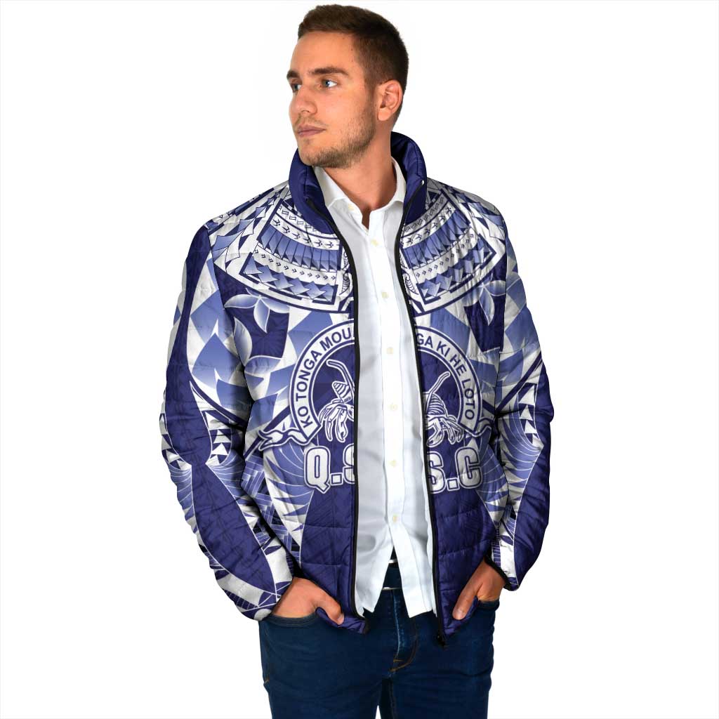 Personalised Tonga Queen Salote College Padded Jacket Centenary Navy Version