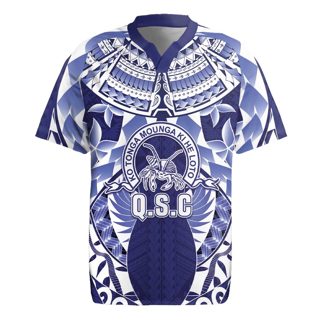 Personalised Tonga Queen Salote College Rugby Jersey Centenary Navy Version