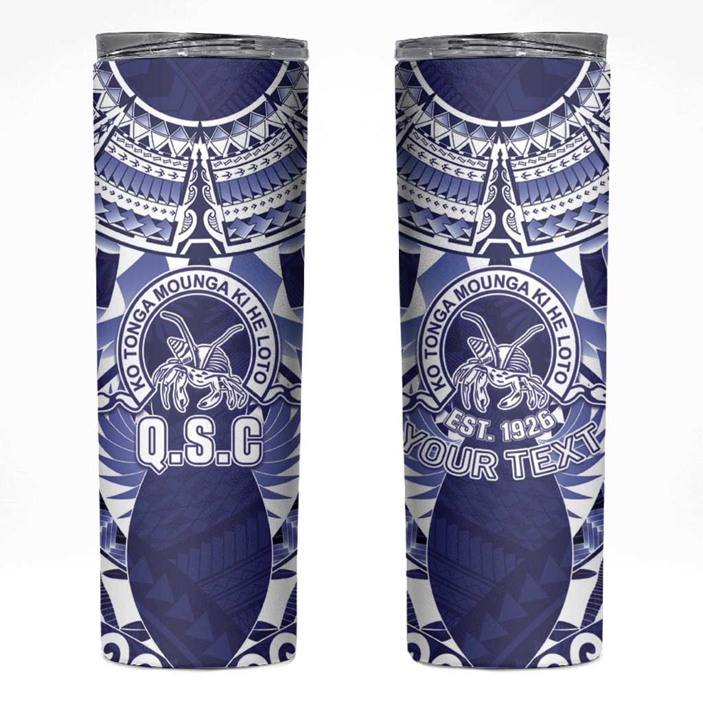 Personalised Tonga Queen Salote College Skinny Tumbler Centenary Navy Version