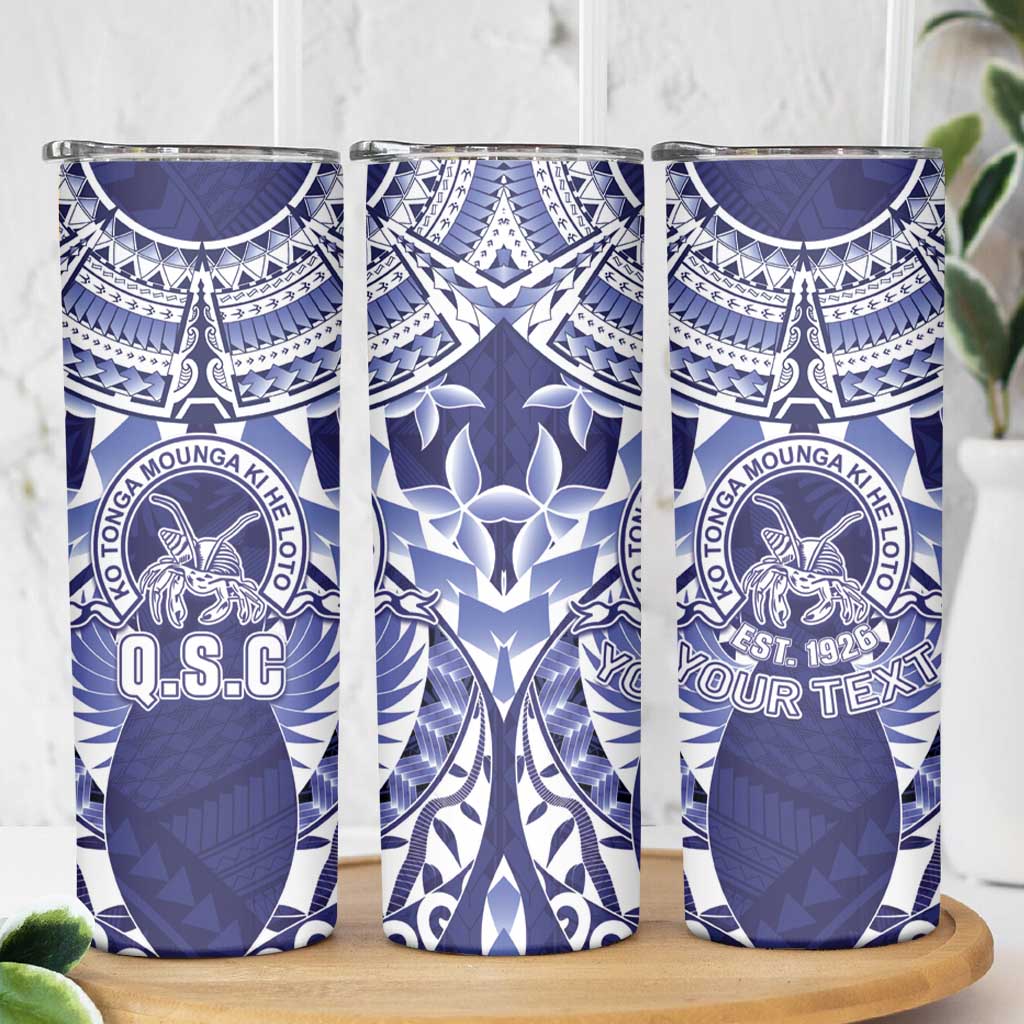Personalised Tonga Queen Salote College Skinny Tumbler Centenary Navy Version