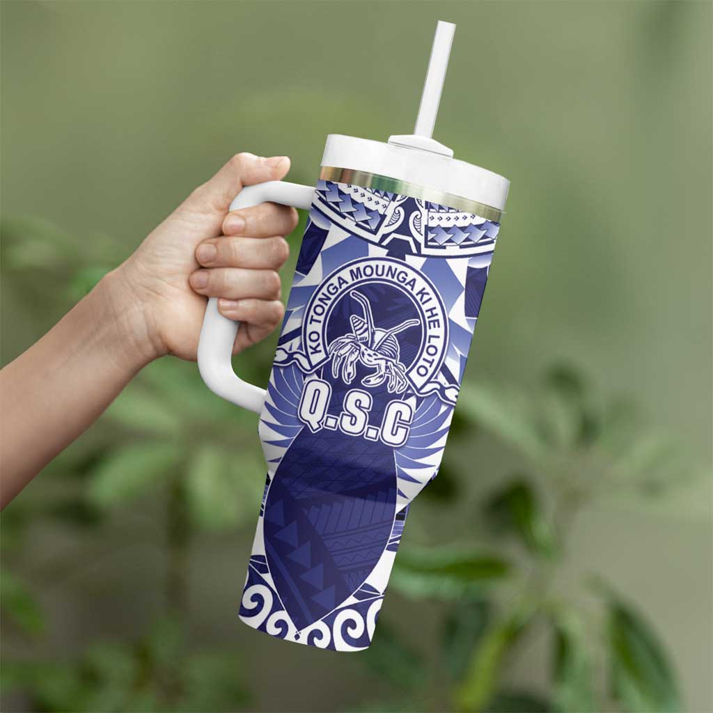Personalised Tonga Queen Salote College Tumbler With Handle Centenary Navy Version