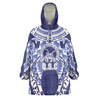 Personalised Tonga Queen Salote College Wearable Blanket Hoodie Centenary Navy Version