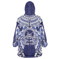 Personalised Tonga Queen Salote College Wearable Blanket Hoodie Centenary Navy Version