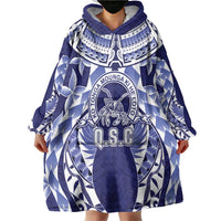 Personalised Tonga Queen Salote College Wearable Blanket Hoodie Centenary Navy Version