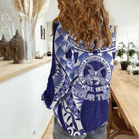 Personalised Tonga Queen Salote College Women Casual Shirt Centenary Navy Version