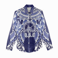 Personalised Tonga Queen Salote College Women Casual Shirt Centenary Navy Version