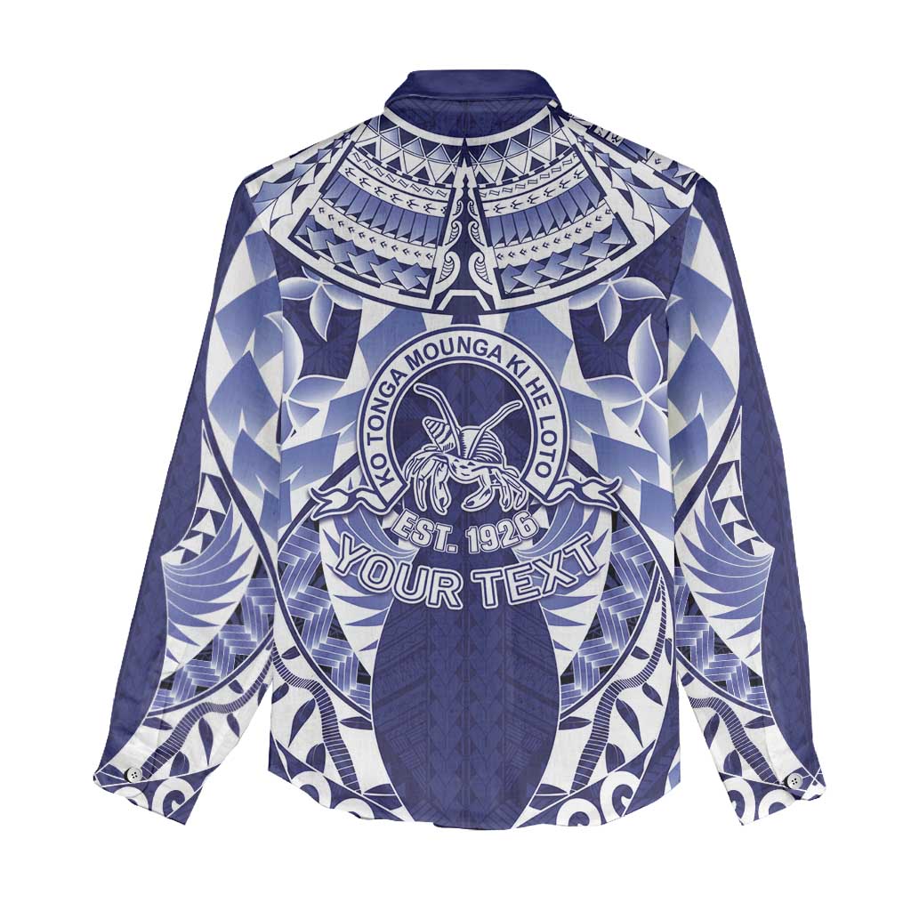 Personalised Tonga Queen Salote College Women Casual Shirt Centenary Navy Version