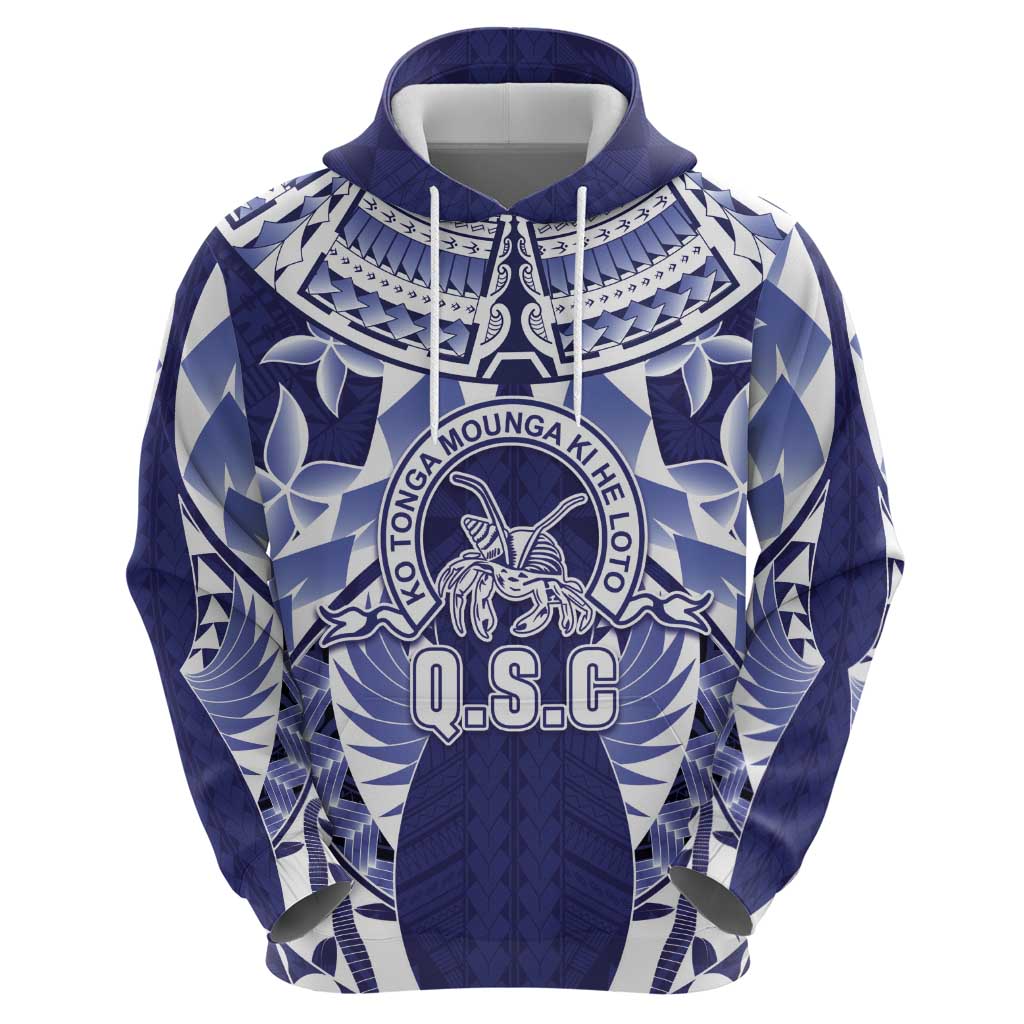 Personalised Tonga Queen Salote College Zip Hoodie Centenary Navy Version LT05 - Polynesian Pride