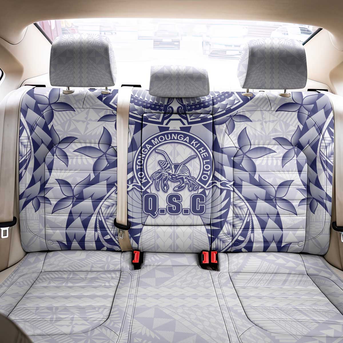 Tonga Queen Salote College Back Car Seat Cover Centenary White Version LT05 - Polynesian Pride
