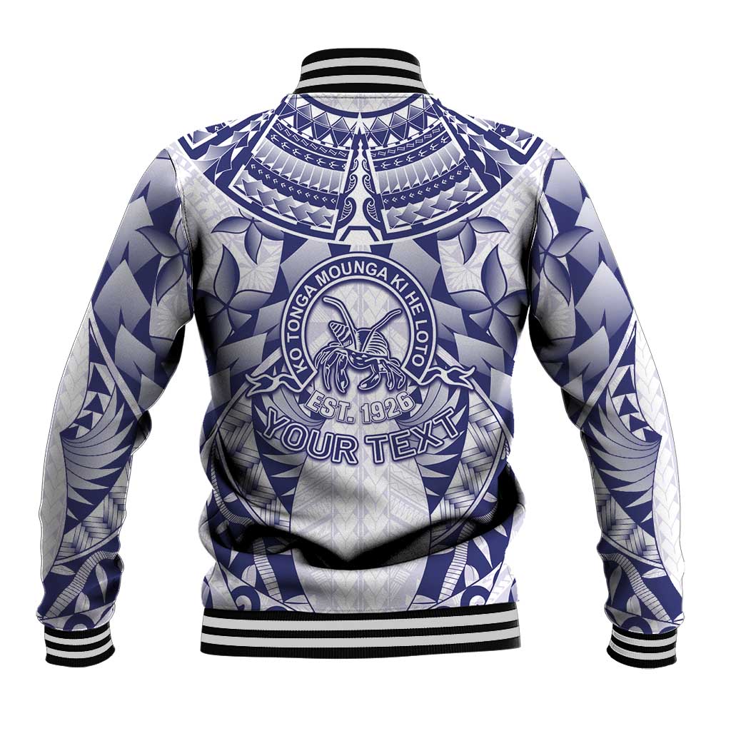 Personalised Tonga Queen Salote College Baseball Jacket Centenary White Version