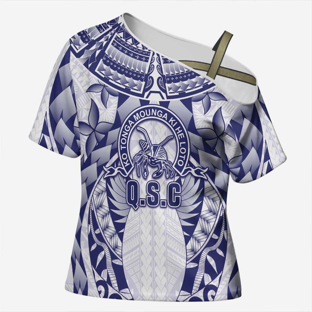 Personalised Tonga Queen Salote College Cross Shoulder Shirt Centenary White Version