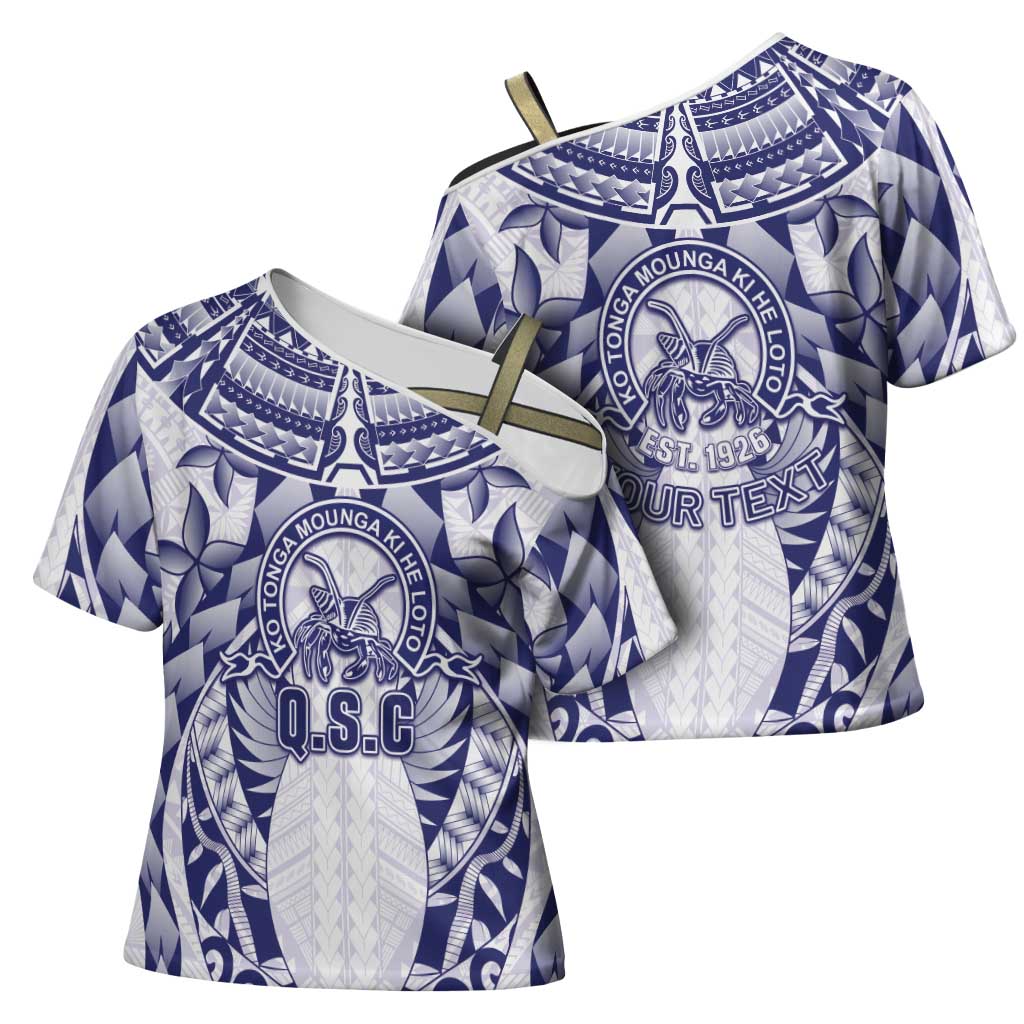 Personalised Tonga Queen Salote College Cross Shoulder Shirt Centenary White Version