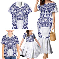 Personalised Tonga Queen Salote College Family Matching Mermaid Dress and Hawaiian Shirt Centenary White Version LT05 - Polynesian Pride