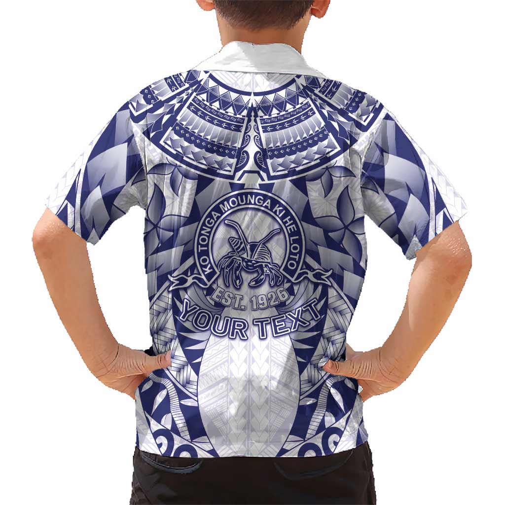 Personalised Tonga Queen Salote College Family Matching Off The Shoulder Long Sleeve Dress and Hawaiian Shirt Centenary White Version LT05 - Polynesian Pride