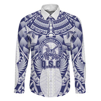 Personalised Tonga Queen Salote College Family Matching Off The Shoulder Long Sleeve Dress and Hawaiian Shirt Centenary White Version LT05 Dad's Shirt - Long Sleeve White - Polynesian Pride