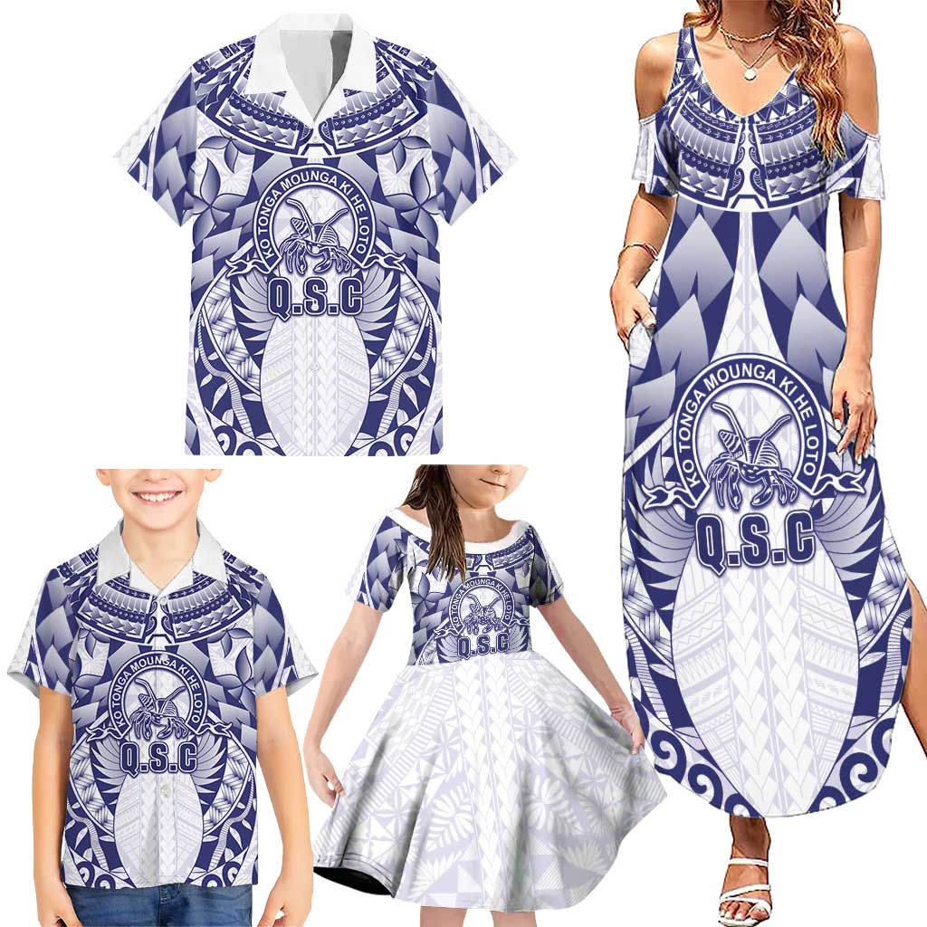 Personalised Tonga Queen Salote College Family Matching Summer Maxi Dress and Hawaiian Shirt Centenary White Version