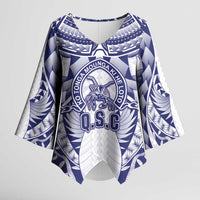 Personalised Tonga Queen Salote College Kimono Sleeve Blouse Centenary White Version